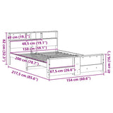 Bed Frame with Headboard Wax Brown 150 x 200 cm Engineered Wood 3394224