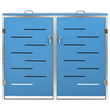 Double Wheelie Bin Shed 138x77.5x112.5 cm Stainless Steel 149567