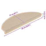 Stair Mats Self-adhesive Sisal-Look 15 pcs 65x21x4 cm Berber 326881