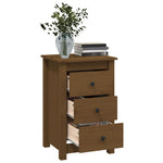 ZNTS Bedside Cabinets 2 pcs Honey Brown 40x35x61.5 cm Solid Wood Pine 813706