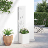 Garden Privacy Screen White 32 x 150 cm Cold-rolled steel 876358