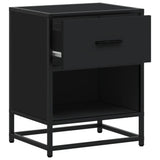 ZNTS Bedside Cabinet Black 40x31x50 cm Engineered Wood 848684