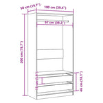 Wardrobe Old Wood 100x50x200 cm Engineered Wood 3318626