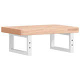 Basin Shelf Wall Mounted Steel and Solid Wood Beech 3302324
