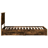 Storage Bed with Drawer Smoked Oak 75 x 190 cm Engineered Wood 3409605