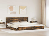 Storage Bed with Drawer Smoked Oak 180 x 200 cm Engineered Wood 3410227