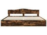 Bed Frame with Drawer Smoked Oak 180 x 200 cm Engineer Wood 3412981
