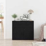 Sideboard with Drawer Black Oak 80 x 33 x 70 cm Engineered Wood 862801