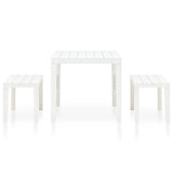 Garden Set White Plastic Medium Durable Garden Set Square 48777