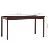 Dining Table Dark Brown 140x70x73 cm Pinewood 283401