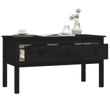 Coffee Table Black 102x49x55 cm Solid Wood Pine 820945