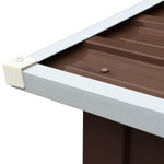 Garden Log Storage Shed Galvanised Steel 330x92x153 cm Brown 47087