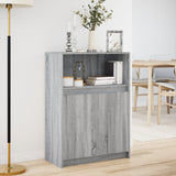 Sideboard with LED Grey Sonoma 72x34x100 cm Engineered Wood 852164