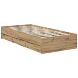 Bed Frame with Storage Artisan Oak 90 x 200 cm Engineered wood 3445765