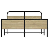 Metal Bed Frame without Mattress Sonoma Oak 160x200 cm 3318694