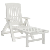 Folding Sun Lounger White Polypropylene 160 x 71 x 101 cm 364696