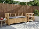Garden Storage Bench 110 x 47 x 80 cm Bamboo Natural 42028077
