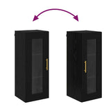 Wall Mounted Cabinet Black Oak 34.5 x 34 x 90 cm 882618