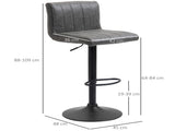 Adjustable Barstools Set of 2, Swivel Counter Bar Chairs, Bar Stools with Footrest, PU Leather, Gas T3398P330534