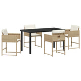 Garden Dining Set 5 pcs Beige Poly Rattan 3380730