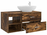 Bathroom Furniture Set 2 pcs Smoked Oak Engineered Wood 3403916