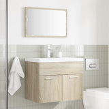 2 Piece Bathroom Furniture Set Sonoma Oak Engineered Wood 856372