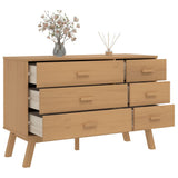 Drawer Cabinet OLDEN Brown Solid Wood Pine 358591
