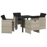 Garden Dining Set 5 pcs Light Grey Poly Rattan 3380609