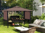 2.4 x 1.5 m Grill Gazebo Canopy Extendable Side Awnings, Outdoor BBQ Gazebo Shelter T3398P319913