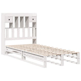 Bookcase Bed without Mattress White 90x200 cm Solid Wood Pine 3323951