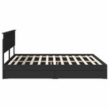 Storage Bed with Headboard Black 200 x 200 cm Engineered Wood 3408425