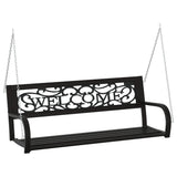 Garden Swing Bench Black Steel, Plastic Medium Hanging mount 317143