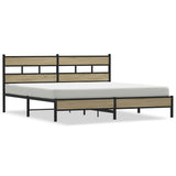 Metal Bed Frame without Mattress Sonoma Oak 180x200 cm Super King 3308495