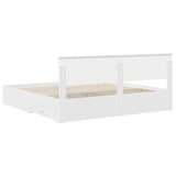 Bed Frame with Headboard White 200 x 200 cm Engineered Wood 3410854