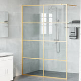 Walk-in Shower Wall Gold 140 x 195 cm Tempered Glass 42022061