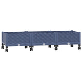 Garden Planter with Wheels Blue Grey 120 x 40 x 33 cm PP 3423043