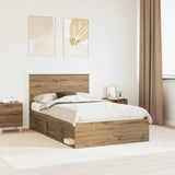 Bed Frame Artisian Oak 120 x 190 cm Solid Pine Wood 3409380