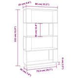 Book Cabinet/Room Divider Grey 80x25x132 cm Solid Wood Pine 814061