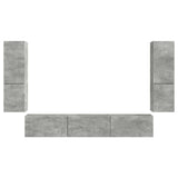 TV Cabinet Set Wall-mounted 4 pcs Concrete Grey Engineered Wood 3409045