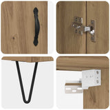 Highboard 2 pcs Artisan Oak Engineered Wood and Glass 3415885