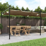 Pergola with Retractable Roof Taupe 589x292x230 cm 360121