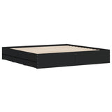 Bed Frame with Drawers without Mattress Black 180x200 cm Super King 3207253