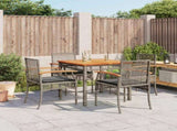 Garden Dining Set Grey PE Rattan 4 Seater 3213570