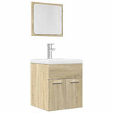 2 Piece Bathroom Furniture Set Sonoma Oak Engineered Wood 856367
