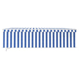 Manual Retractable Awning with Blind 5x3m Blue&White 3069336
