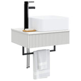 Wall-Mounted Wash Basin White 53 x 35 x 39 cm Engineered Wood 890208