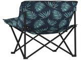 Camping Chairs with Pocket Foldable 2 pcs Leave Print 366555
