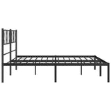 Metal Bed Frame without Mattress with Headboard Black 180x200cm 372183