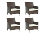 4 PC Rattan Chair Set, Patio Sofa Chairs Set, Cushioned Outdoor Rattan Furniture T3398P315403