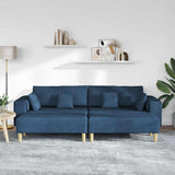 Fabric Sofa with Cushion 3 pcs Blue 208 cm Fabric 3335169